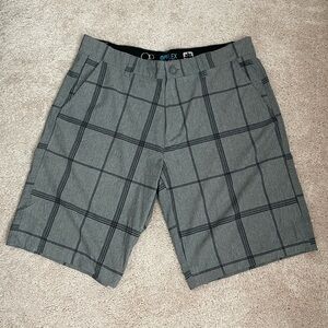 OPFlex Men’s Dress Shorts - Grey w/ Dark Grey Stripes 34 Waist